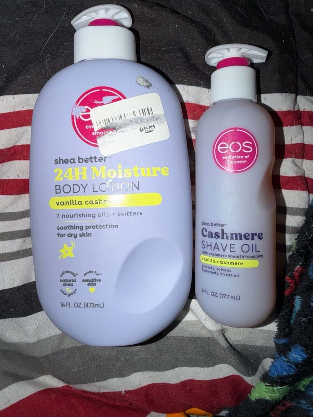 eos Shea Better Vanilla Cashmere Body Lotion Shave Oil